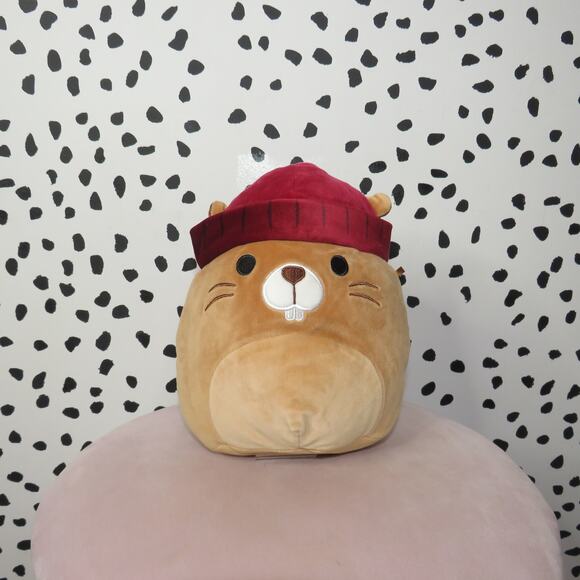 Kellytoy Squishmallows Chip the Beaver with Red Hat Plush Stuffed Toy - Picture 1 of 6